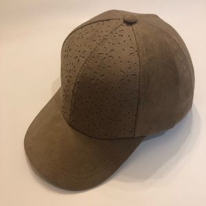 J. Crew beige suede cap